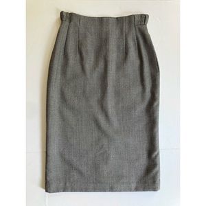 Vintage 80s Arthur Edwards Grey Midi Pencil Skirt Women’s 6
